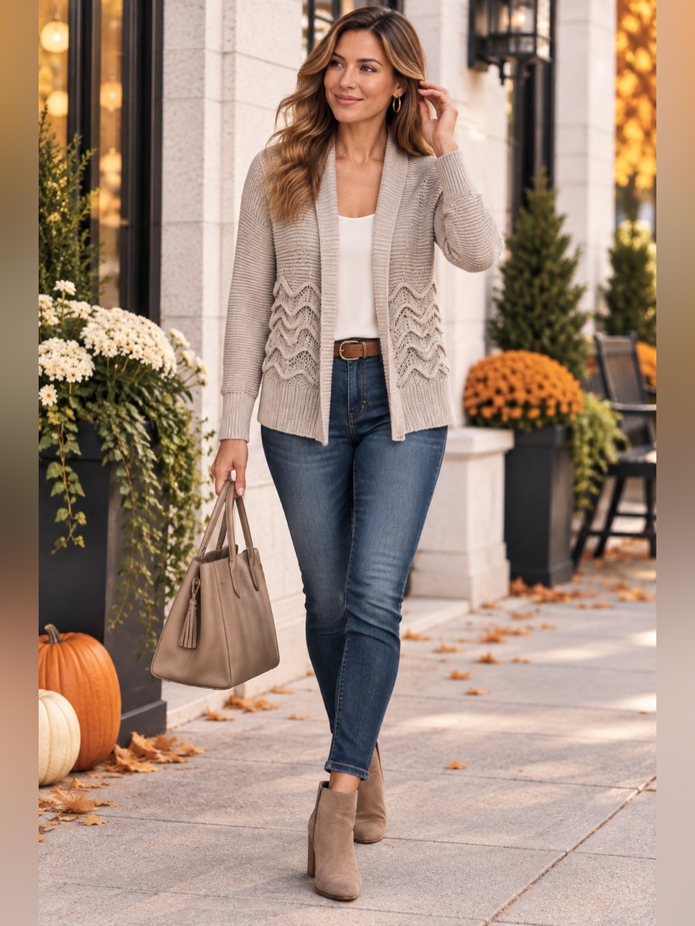 Banana Republic 100% Cotton Scalloped Knit Open Front Cardigan S